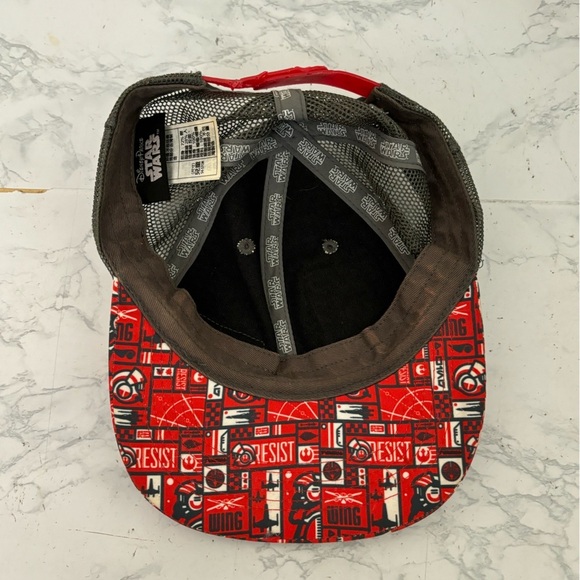 Star Wars Hat Cap Snap Back Adult Trucker Resistance Disney Parks Red Gray​​ - Picture 6 of 7